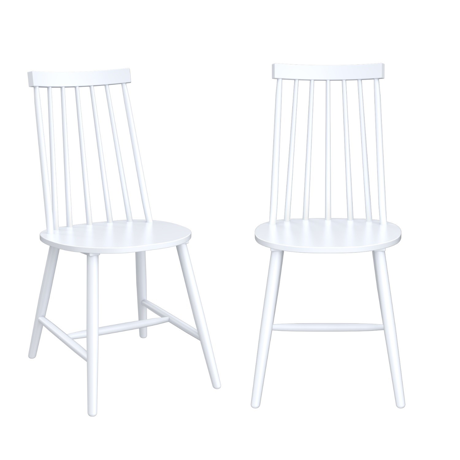 Read more about Set of 2 white wooden spindle dining chairs cami